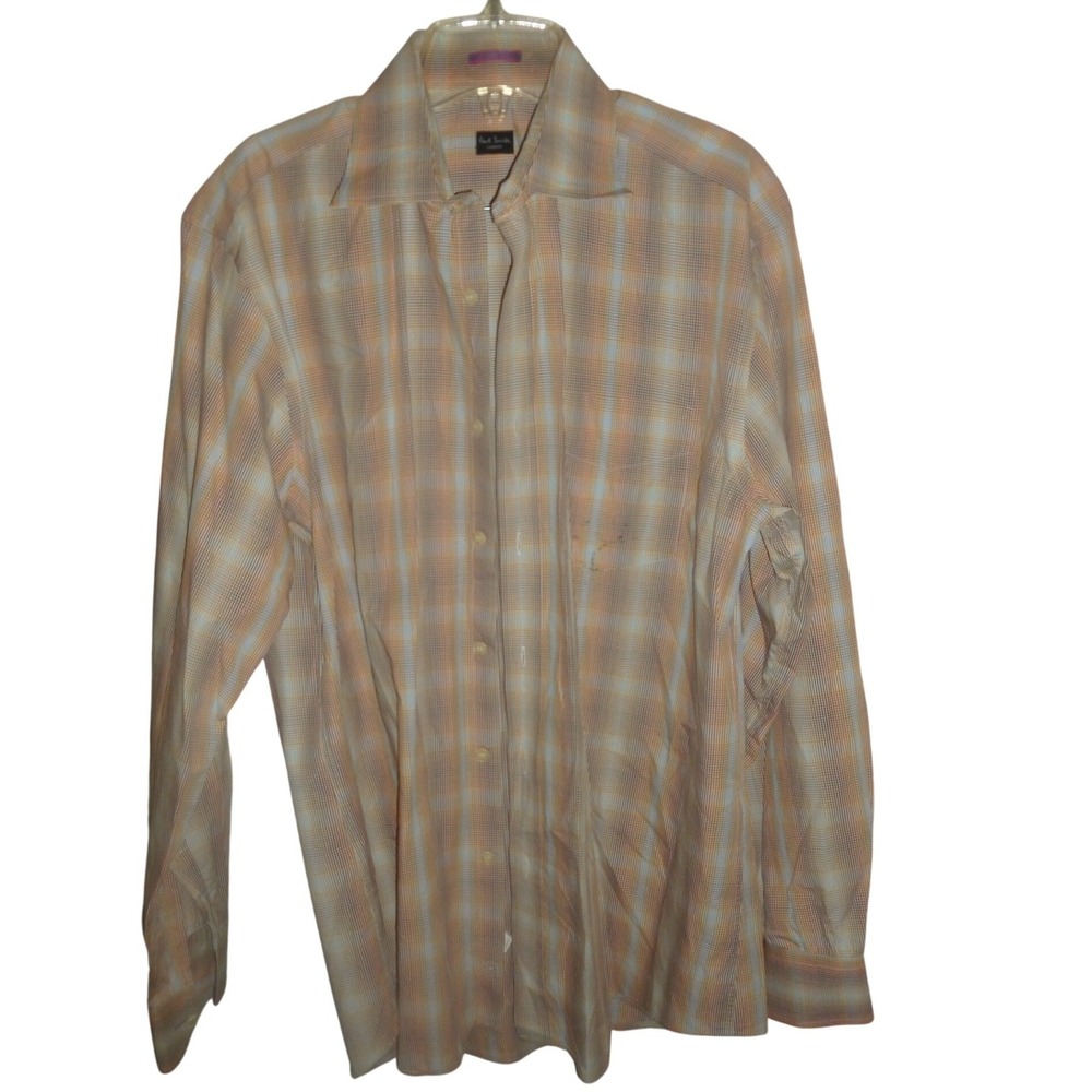Paul Smith London Micro‎ Check Plaid Button Down Shirt Italy 17/43